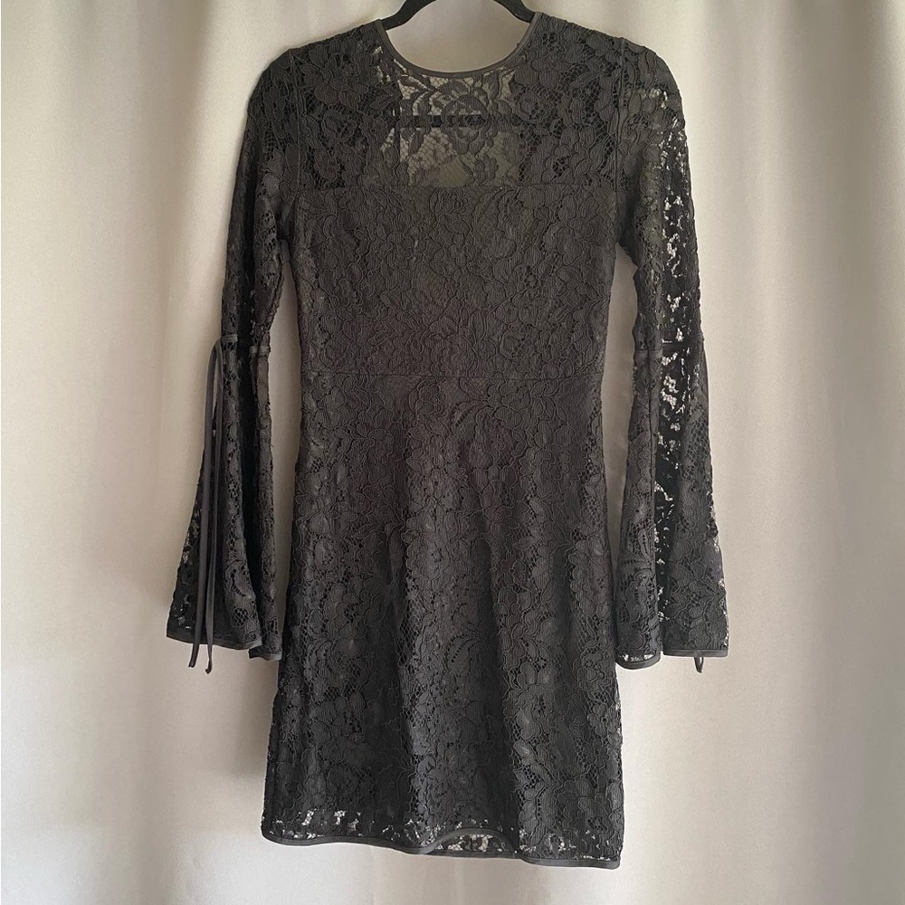 EXPRESS bell sleeved mini dress with open back